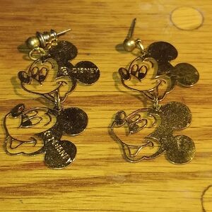 Gold Vintage Mickey Mouse Earrings